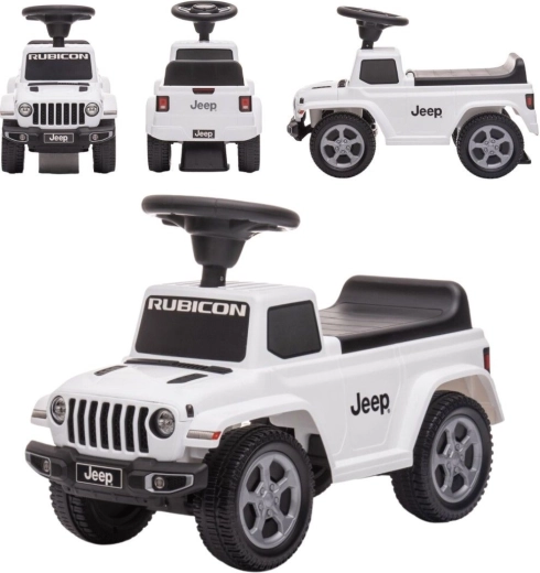 Jeep Rubicon children's ride-on with horn and engine sound, white