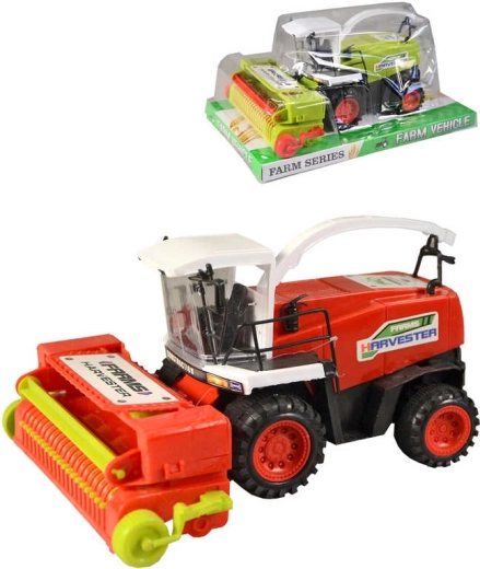 Plastic combine harvester with flywheel drive and cutting header - 1 piece