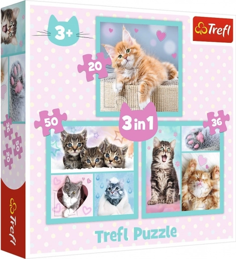Пъзел 3 в 1 – сладки животинки TREFL