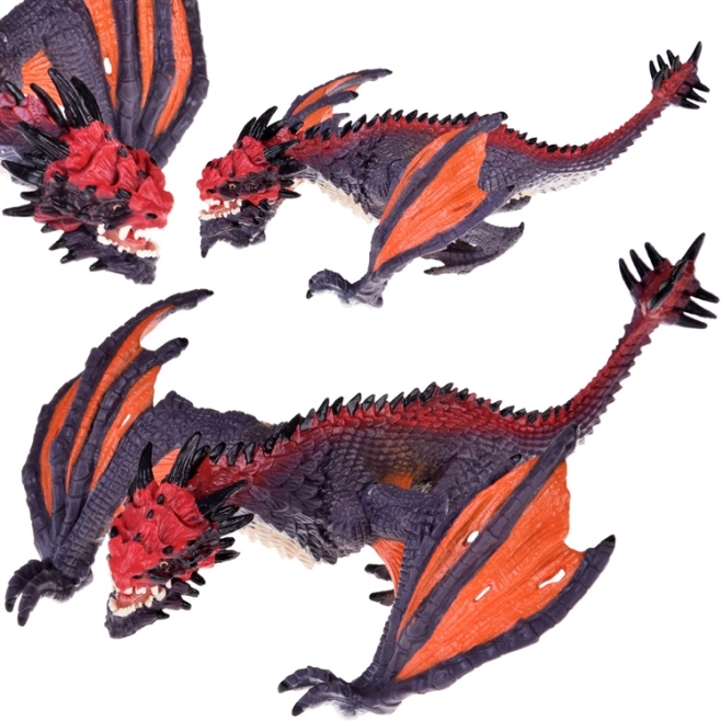 Dragon Figure for Kids 21 cm – Gray‑Orange