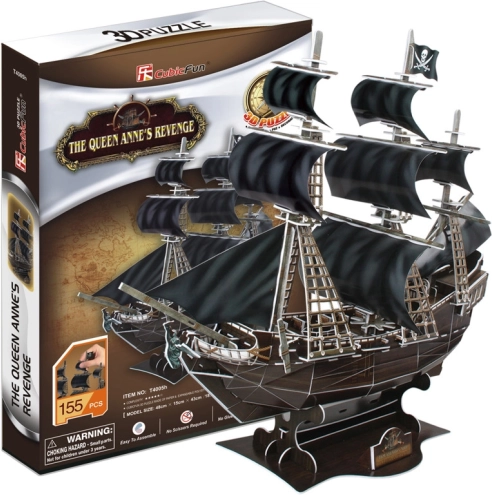 CubicFun 3D Puzzle Pirate Ship Queen Anne's Revenge – 180 Pieces
