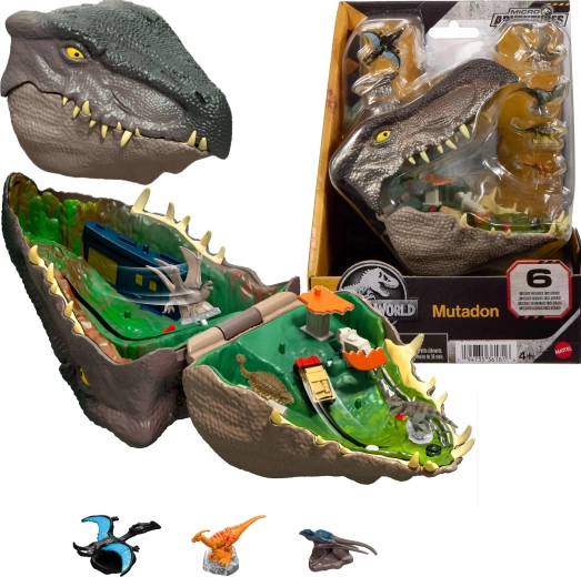 Компактен игрови комплект Jurassic World микроприключение Mutadon с 6 микрофигурки