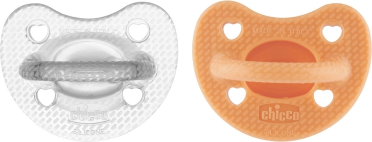 Chicco Physio Luxe pacifier orange-gray 6–16 m, 2 pcs