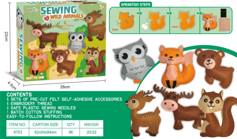 Creative sewing kit for felt animals - 1 piece