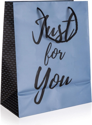 Gift Bag JUST FOR YOU Blue M 18 × 22 × 10 cm