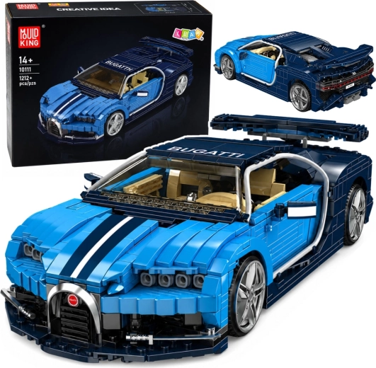 Construction building set – Bugatti blue sports car (1212 pieces)