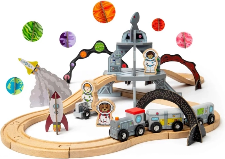 BIGJIGS RAIL Wooden Space Train Set