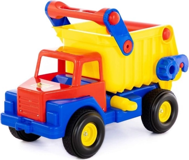Plastic dump truck with rubber wheels for children