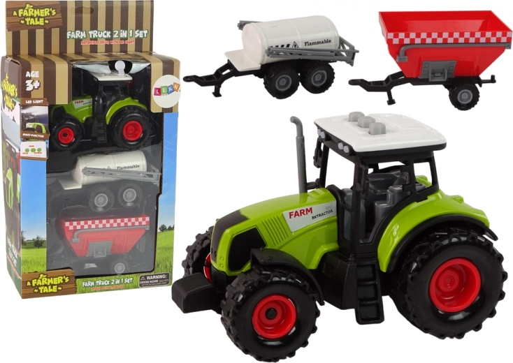 Large tractor with LED lights and sounds - set of 2 agricultural machines