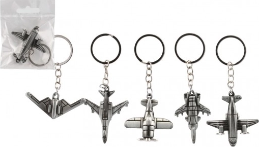 Metal airplane-shaped keychain 5–6 cm, mix of designs