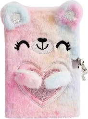 Plush diary with teddy bear and lock