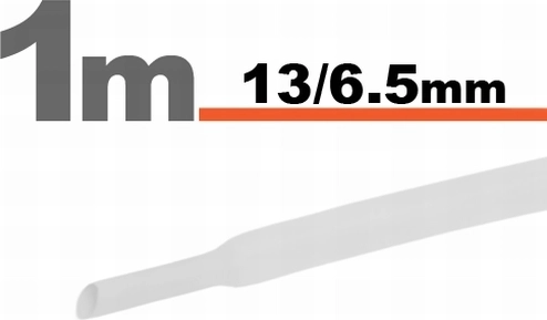 Бяла термосвиваема тръбичка 13/6,5 mm
