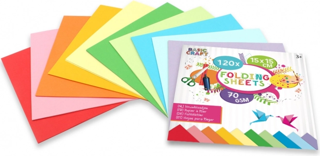 Origami Colored Paper Set 15 × 15 cm, 120 Sheets, 10 Colors – Creative Craft Group