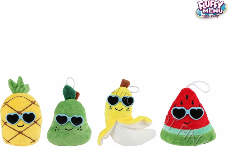 Fluffy Menu plush fruit with glasses