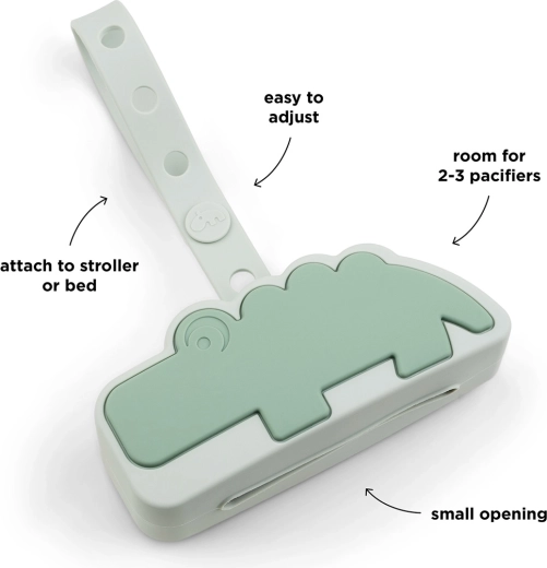 Done by Deer silicone pacifier case Croco green