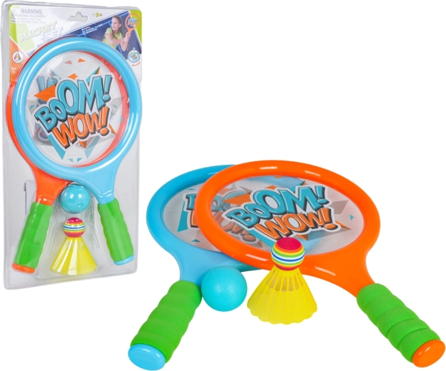 Children's bat set with ball and shuttlecock