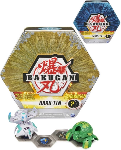 Spin Master Bakugan metal tin box with exclusive Bakugan and accessories