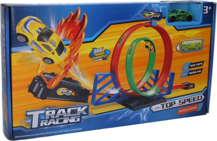 Track with Loop and Flaming Ramp 100 × 22 × 27 cm