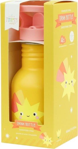 A Little Lovely Company stainless steel single-wall drinking bottle with comet design, 350 ml