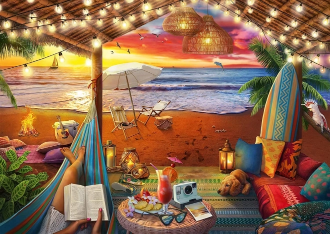 RAVENSBURGER Puzzle Cozy Places: Cabana Beach XXL 500 pieces