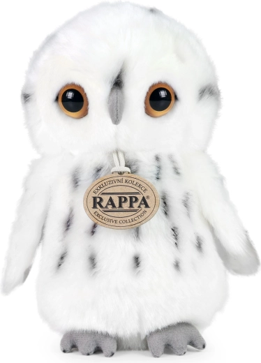 Rappa white plush owl 18 cm eco-friendly