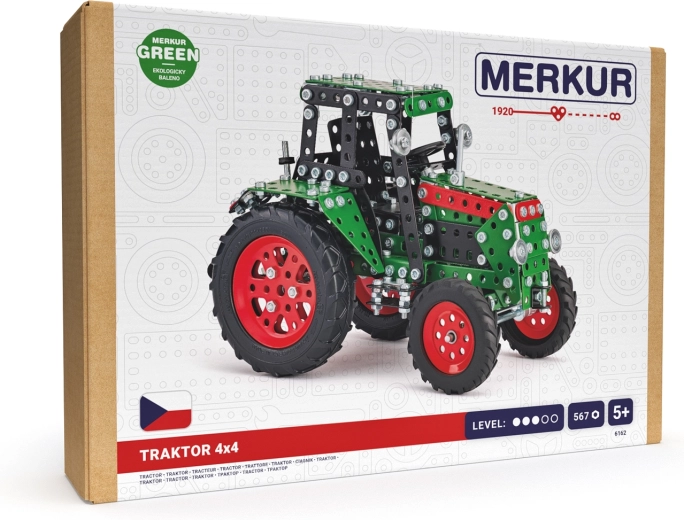Конструктор Merkur – трактор 4x4 зелен (567 части)