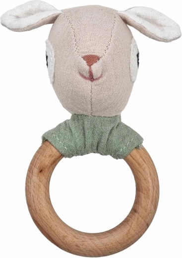 Mealini rattle with wooden ring – fawn Hedda