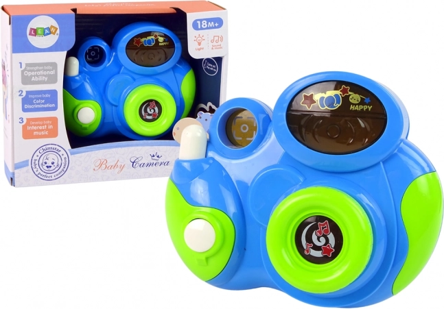 Interactive kids' camera – lights and sounds, blue