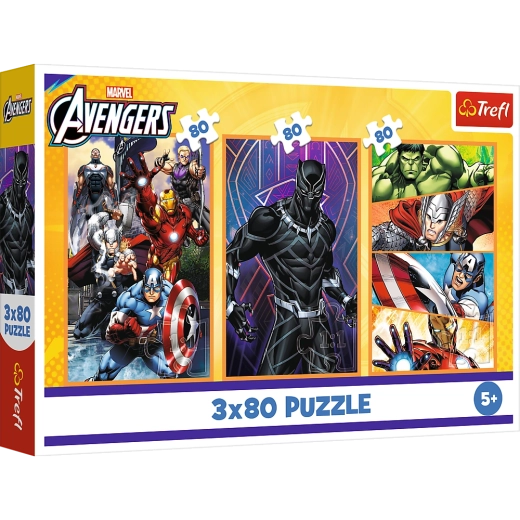 Puzzle 3x80 Action Days - Disney Marvel Avengers