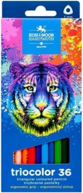 Триъгълни цветни моливи Triocolor 36 бр. от KOH-I-NOOR - тигър