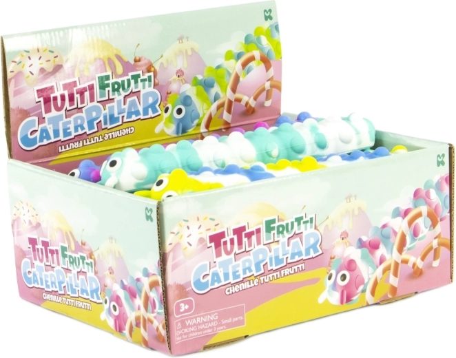 Антистресова силиконова гъсеница с вендузи Tutti Frutti 26 см