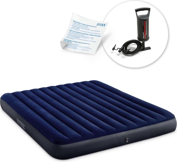 Intex inflatable mattress with hand pump 203 × 183 × 25 cm