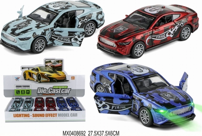 Metal racing car 1:32 with opening doors and light