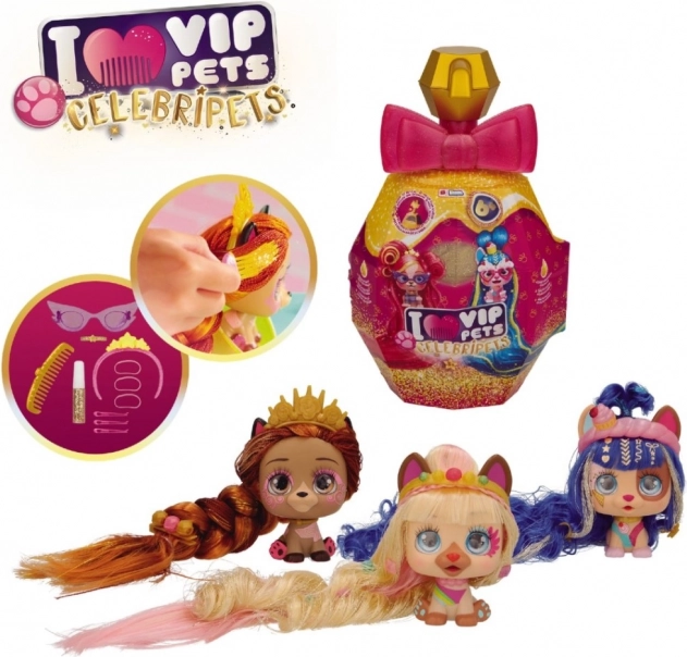VIP Pets Celebripets – styling dog figurine with extra long hair
