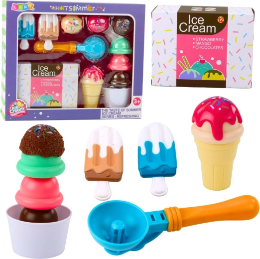 Ice Cream Set for Kids with Scoop, Cup and Cones – 14 Pieces