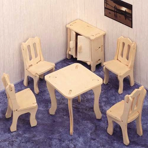Woodcraft дървен 3D пъзел трапезария