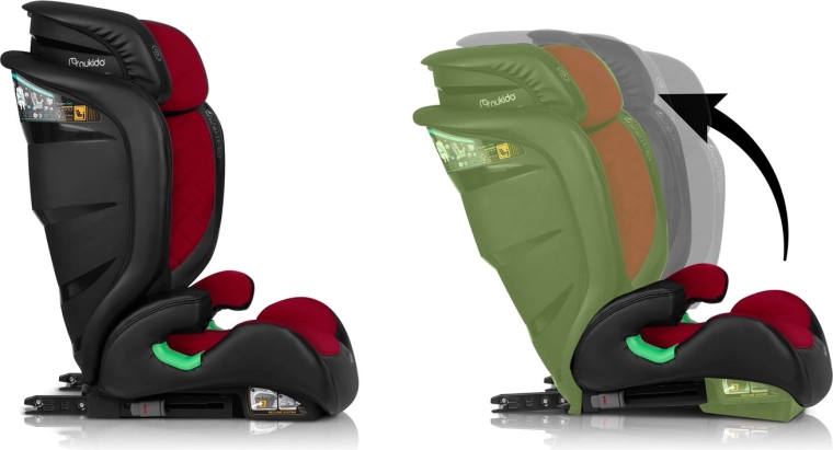 Grows with your child: 12 headrest positions + 2 recline angles