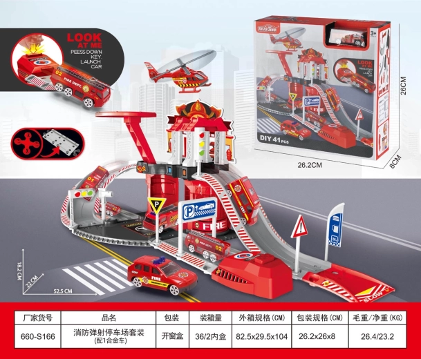 Garage and parking lot with launcher – fire brigade edition