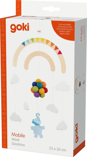 Wooden hanging mobile – elephant on a journey