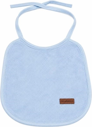 Children's terry bib New Baby with PVC backing, blue
