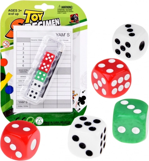 Yams Dice Set with Score Pad and Case