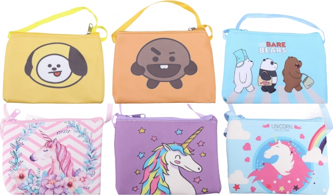 Kids' fabric neck wallet, mixed colors