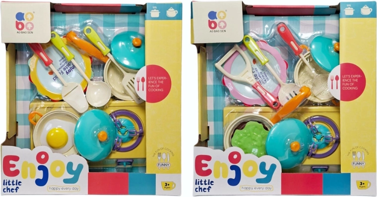 Children’s kitchen set with cookware and accessories