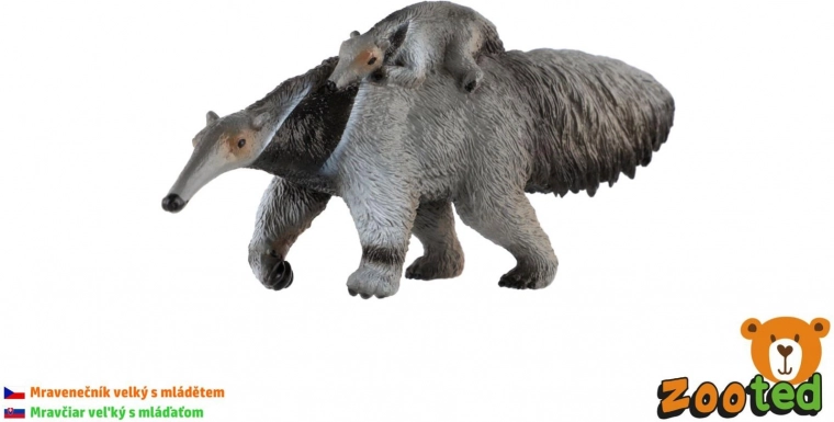 Giant Anteater with Baby – Plastic Figure 16 cm