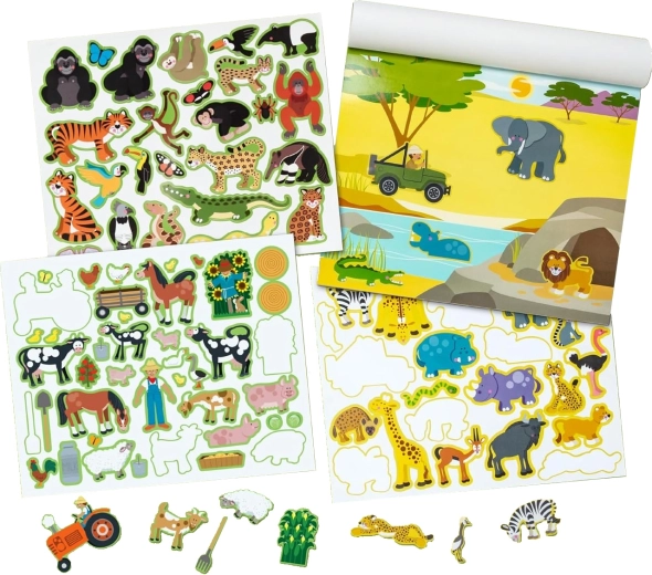 Стикер пад „Среда на животните“ – многократни стикери MELISSA & DOUG