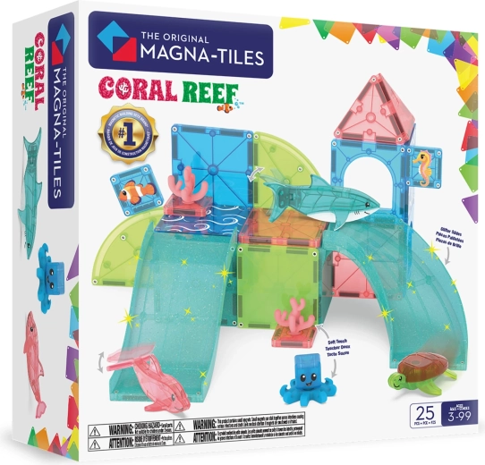MAGNA-TILES Coral Reef Magnetic Building Set, 25 Pieces