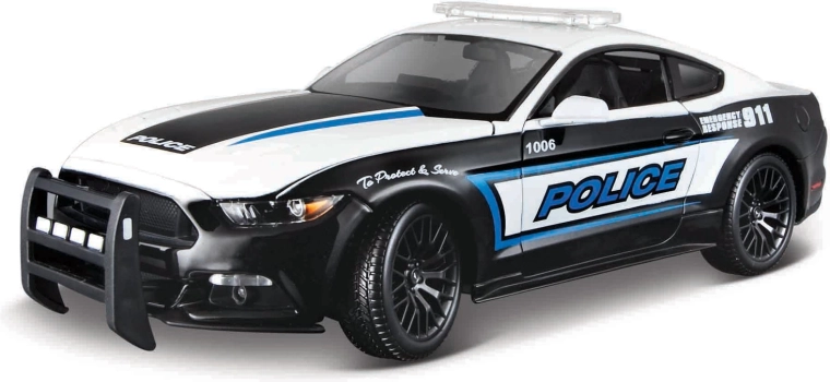 Maisto 2015 Ford Mustang GT black and white 1:18