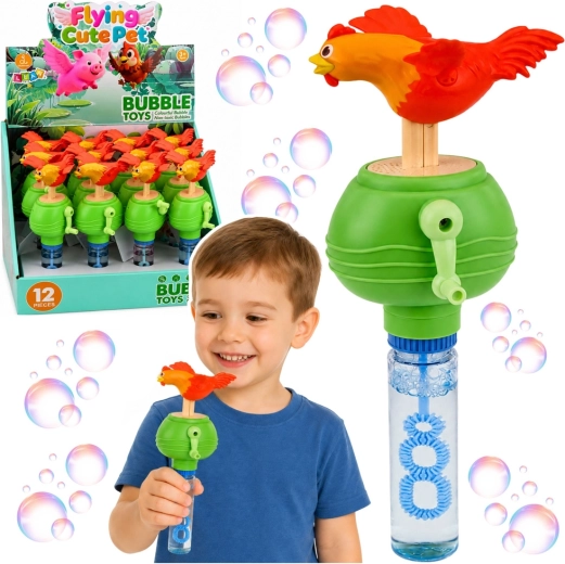 Crank Bubble Blower with Chick and Sound, 40 ml