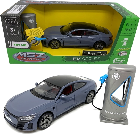Метален модел на автомобил 1:36 Audi e-tron GT със светлини и звуци