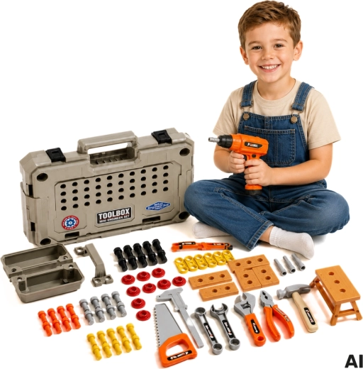 Woopie tool set in a case, 78 pieces with an electric screwdriver - 1 piece